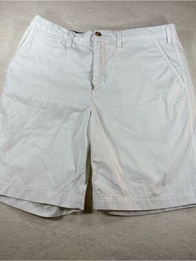 Polo Ralph Lauren Men’s White Relaxed Fit Cotton Chino Shorts Size 36 Blue Pony